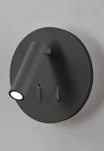 Бра с выключателем LED CLT 223W BL Crystal Lux чёрный на 1 лампа, основание чёрное в стиле современный  фото 2